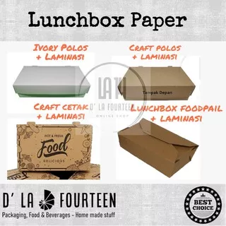 Lunch Box Paper, Lunch Box S M L , Paper Lunch Box, Kemasan Ayam Geprek, Lunch Box Kertas SATUAN