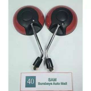 kaca spion scoopy merah kilap honda universal 1 set kanan kiri