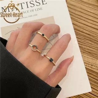 3 pcs/pack Diamond Ring Trend Personality Light Luxury Combination Finger Loop Fashion Accessories Jewelry Gifts