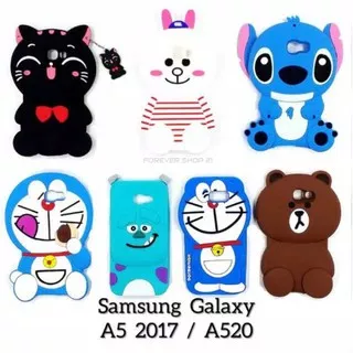 Softcase Casing Silicone 3D Boneka Samsung A5 2017 A520 Karakter Doraemon Stitch Sulley Beruang Cat Murah COD