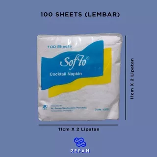 Tissue 100 Sheets Murah / Tissue Cocktail Napkin Higienis