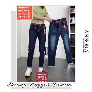 Celana Skinny jeans wanita Import Annora terbaru 2020 // Celana Import wanita Pinggang karet gaya Korea hit