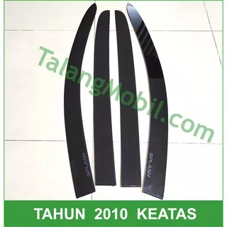 Talang Air Mobil Suzuki Splash model slim rata datar flat perekat 3M tahun 2010 ke atas 1 set isi 4 pcs bahan acrylic akrilik aksesoris asesoris eksterior mobil