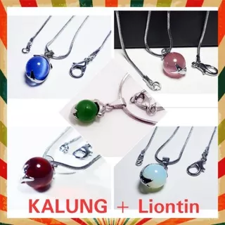 Kalung Wanita Liontin Batu Giok MERAH, HIJAU, BIRU, PUTIH, MERAH MUDA - Kalung fashion pesta / kalung versi korea style liontin batu /0(PROMO) Kalung Liontin Giok  Model Lumba - Liontin fashion pesta