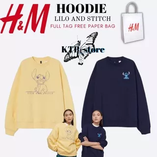 SWEATER CREWNECK H&M LILO AND STITCH NAVY X LILO AND STITCH YELLOW FULL TAG H&M FREE PAPER BAG