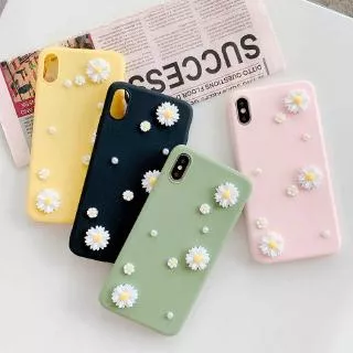 DZK| Casing HP iPhone SE 2020 11 Pro Max 11 5 5s SE 6 6s 7 8 Plus X Xs XR Xs Max Soft 4 Color Matte Green Yellow Pink Black G-Dragon Pearl Daisy Flower Case