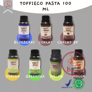 TOFFIECO PASTA 100 ML penyedap rasa perisa makanan bahan bahan kue PANDAN / STRAWBERRY / BLUEBERRY / COKLAT / COKLAT BF/ DURIAN / MELON / MOCCA / ORANGE / PANDAN GULA MALAKA / RED VELVET / TALAS / VANILLA / VANILLA BUTTER / GREEN TEA  BPOM 100ML