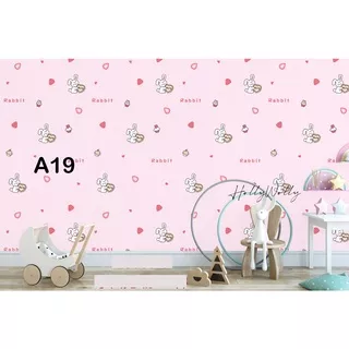 GROSIR Wallpaper Dinding motif Binatang Animal Lucu PREMIUM Terbaru modern Self Adhesive Termasuk Lem Mudah Dipasang Dekorasi kamar bayi Anak Keluarga tidur bedroom baby nursery room Import