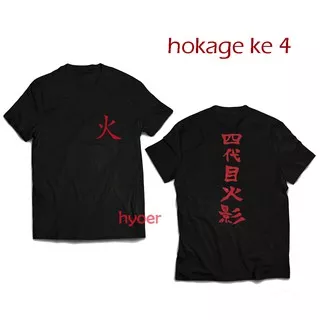 KAOS DISTRO SABLON DIGITAL ANIME NARUTO YONDAIMEI HOKAGE KE EMPAT 4 MINATO SENSEI RED HOKAGE KONOHA