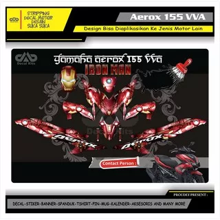 Decal Motor Sticker Motor full body Aerox 155 IRON MAN