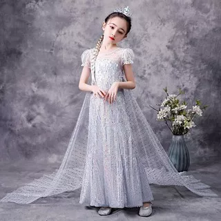 Premium Series Gaun Dress Anak Perempuan Elsa Frozen Party Mewah Payet