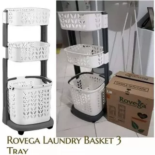 Rovega Laundry Rack & Basket 3 Susun/ keranjang Baju kotor