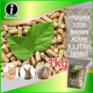 wood pellet pelet kayu alas kandang higienis cat litter pasir media penghilang bau pip kucing 1kg