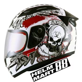 KYT RC Seven Helm Full Face RC7 #13 Skull  Helm KYT RCSEVEN Helm MUrah (ONGKIR 2KG)