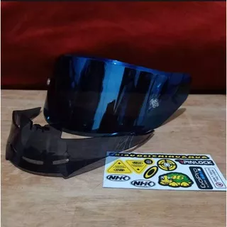 Flat visor NHK gp1000 + spoiler + post tear off husus / NHK GP 1000 R75 kaca helm NHK gp1000+spoiler