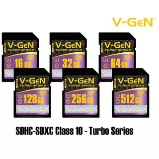 SDHC SD CARD V-GEN TURBO SERIES 16GB 32GB 64GB 128GB / Memori Kamera Camera Vgen / Sd Card Class 10