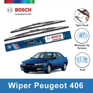 Bosch Sepasang Wiper Kaca Mobil Peugeot 406 D9 (2000-2004) Advantage 24 & 22