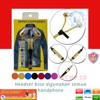 EARPHONE ZIPPER AUDIO HEADSET ZIPPER ZR54 / HANDSFREE RESLETING EARPHONE ZIPER EXTRA BASS SB