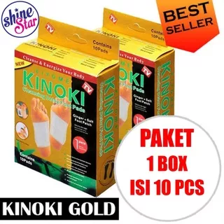 SHINE STAR - Kinoki Foot Patch Koyo Detox Ampuh Buang Racun 1 Box Isi 10 Pads - Gold