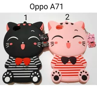 Case 3D lUCKY CAT oPPO a71 / Silicon boneka 3D Oppo A71 Kucing Doraemon 4D
