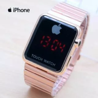 JAM TANGAN APPLE I-PHONE TOUCH WATCH LED RANTAI FULL ROSEGOLD (WARNA BARU)