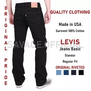 Celana Levis Pria 505 Reguler Pants ( Celana Jeans Pria Model Standar ) Ukuran 28-38 Panjang