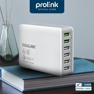 PROLiNK 60W 6 Port Desktop Quick Charger QC 3.0 USB Type A for iphone samsung android etc PDC66001