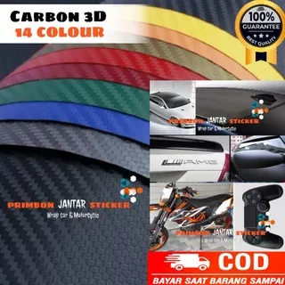 Sticker skotlet carbon 3d untuk motor mobil laptop kap mesin kendaraan karbon 3d timbul