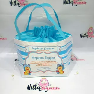 Tas lahiran anak/tas souvenir tasyakuran kelahiran anak/tas aqiqah/tas muat kotak nasi putih