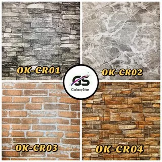 OK Wallpaper Foam 3D Brick Wall Paper Sticker Corak 70cm x 77cm