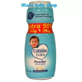 cussons baby powder 50gr + 25gr biru