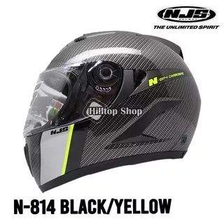 Helm Full Face NJS Shadow Motif N 814 Carbonite Double Visor Free Smoke Visor