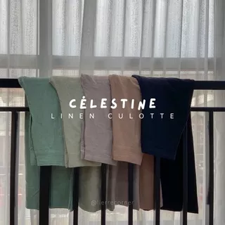 CELESTINE LINEN CULOTTE - basic straight culottes pants