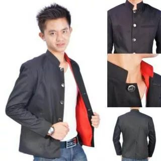 BLAZER PRIA CROWS ZERO BLACK GENJI - Jas Jaket Cowok Takiya Suzuran Gakuran Casual Hitam