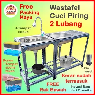 Wastafel Cuci Piring 2 lubang Portable Bak Cuci Piring 2 lubang Sink