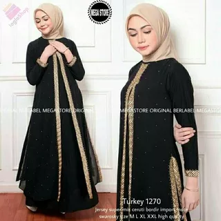 Abaya Baju muslim Abaya Syari Turkey Gamis Bordir Abaya Arab Dress Muslimah Jubah Wanita Jumbo Terbaru Gamis Pesta Mewah Abaya Dubai Arabia Turkey Hitam Bordir Muslimah Best Seller Gamis Turkei 1270 Jumbo Original Megastore Abaya Depan Hitam Polos