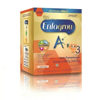 Susu formula Enfagrow A+ ( mead johnson ) tahap 3 ( 1-3 tahun ) Vanilla - 1.800 gr 1800 gram 1.8 kg