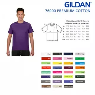 TERMURAH TP Kaos Polos Gildan 76000 Premium Cotton XS S M L XL Original Murah COWOK LAKI LAKI PRIA