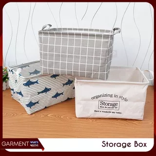 KERAIN - Keranjang Baju Laundry Kotak Penyimpanan Mainan Pakaian Kotor Canvas Storage Box Organizer