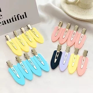 4Pcs Jepit Rambut No Bend Seamless Hair Clips / Side Bangs Fix Fringe Hairgrips / Candy Colors Flat No Indentation Hairpins