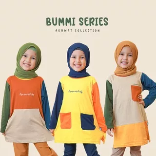 Ammarkids - Baju Atasan Kaos Tunik Anak Perempuan Lengan Panjang Umur 3 4 5 6 7 8 9 10 11 12 Tahun Original Branded Terbaru