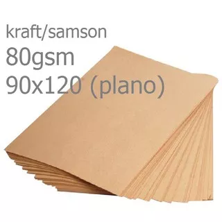 Kertas Samson Kraft, Kertas Bungkus, Packing DIY paper bag 80gr - 90x120 plano