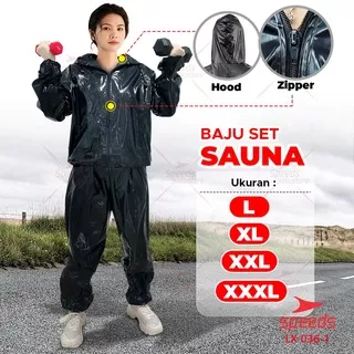 SPEEDS Sauna Suit Baju Sauna Set Jaket Celana Original Pembakar Lemak Tubuh 036-1