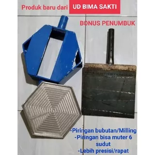 Cetakan Paving segi enam POLOS dengan piringan BUBUTAN/MILLING