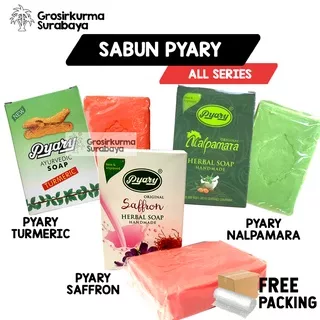 ASLI Sabun Pyary Series Turmeric Nalpamara Saffron Ayurvedic Soap Dari Herbal Kunyit Alami Atasi Jerawat & Menutrisi Tubuh