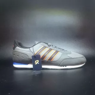 Adidas Neo City Racer Grey Strip Black Orange Original