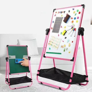 [LOGU] Papan tulis lipat, Papan tulis 2 sisi anak, whiteboard blackboard berdiri