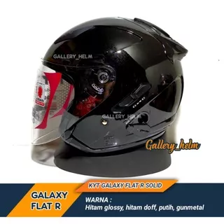 (KYT ORIGINAL) HELM KYT GALAXY FLAT R HITAM GLOSSY | HELM KYT TERBARU