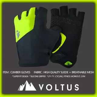 Sarung Tangan Gloves Half Finger Velcro Voltus Green