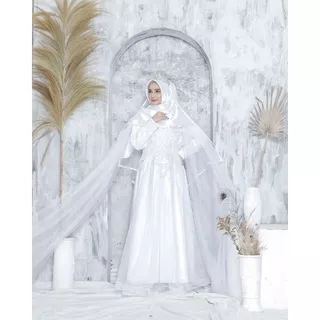 Gaun walimah syari / Baju akad nikah /set dress bridal / wedding dress